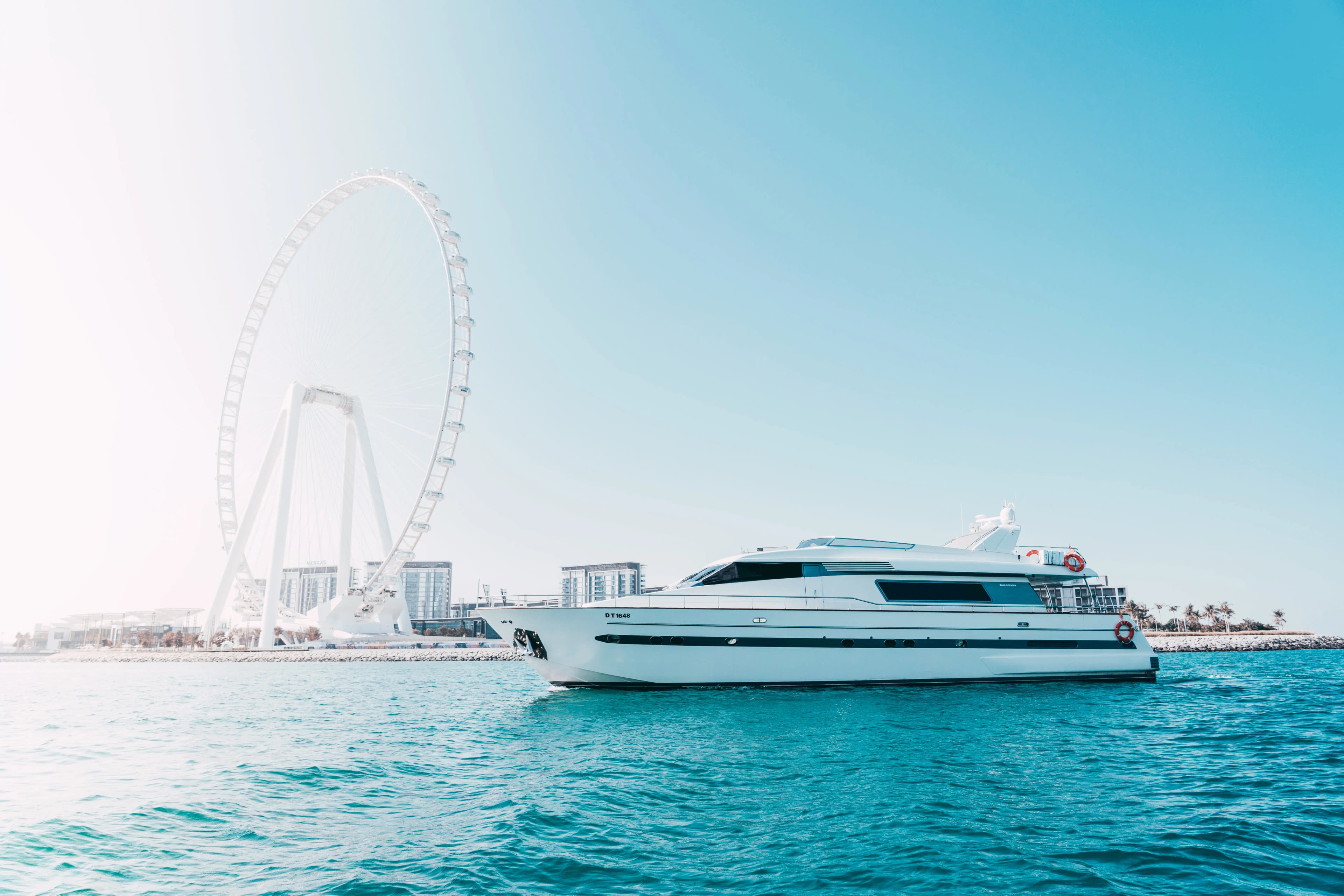 Luxury yacht at Dubai Harbour